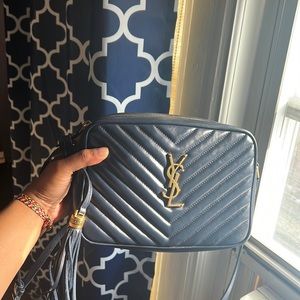YSL navy blue and Gold Crossbody bag